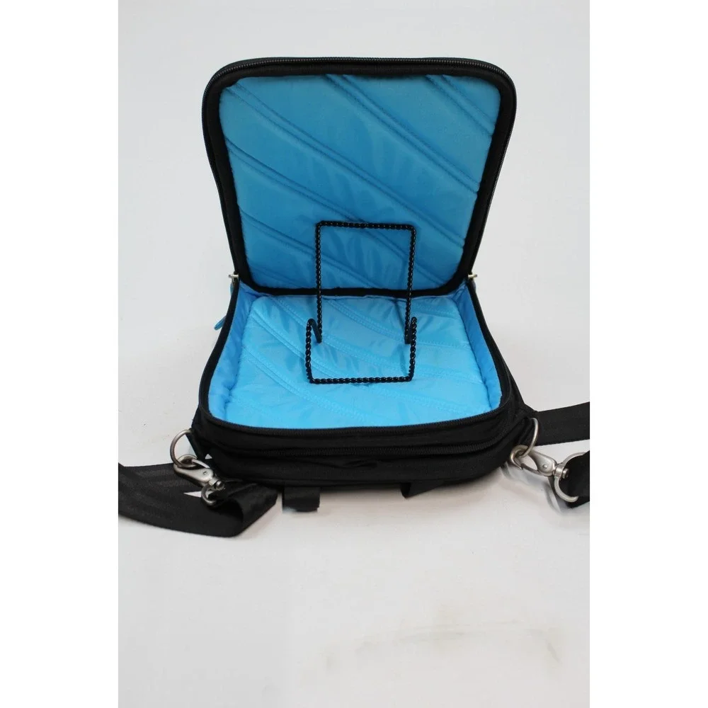 SOL Computer Table Messenger Bag Carry Case Padded Black Nylon Zipper 12 In Tech